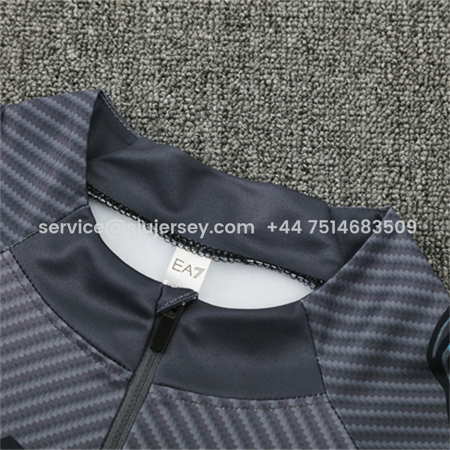 SIUjerseys-Napoli 25-26 Kids Long Sleeve Training Set - Gray Mecha Top & Black Pants