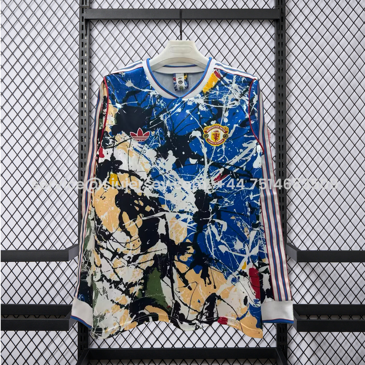 SIUjerseys-Manchester United 25-26 Stone Roses Special Long Sleeves Jersey - Fans Version