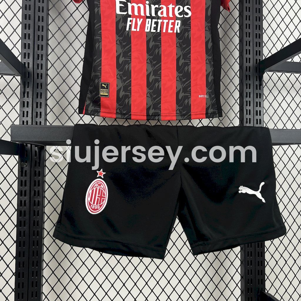 SIUjerseys-AC Milan 25-26 Home Kids Kit