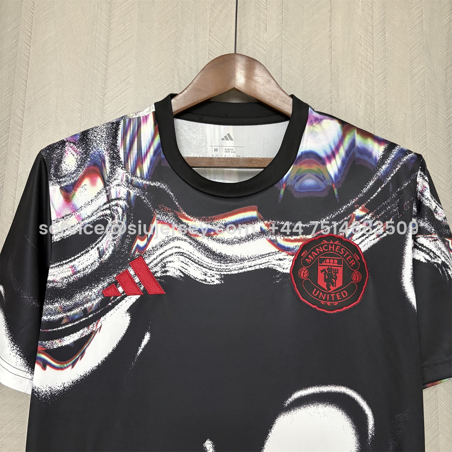 SIUjerseys-Manchester United 25-26 Ripples Black Special Jersey - Fans Version