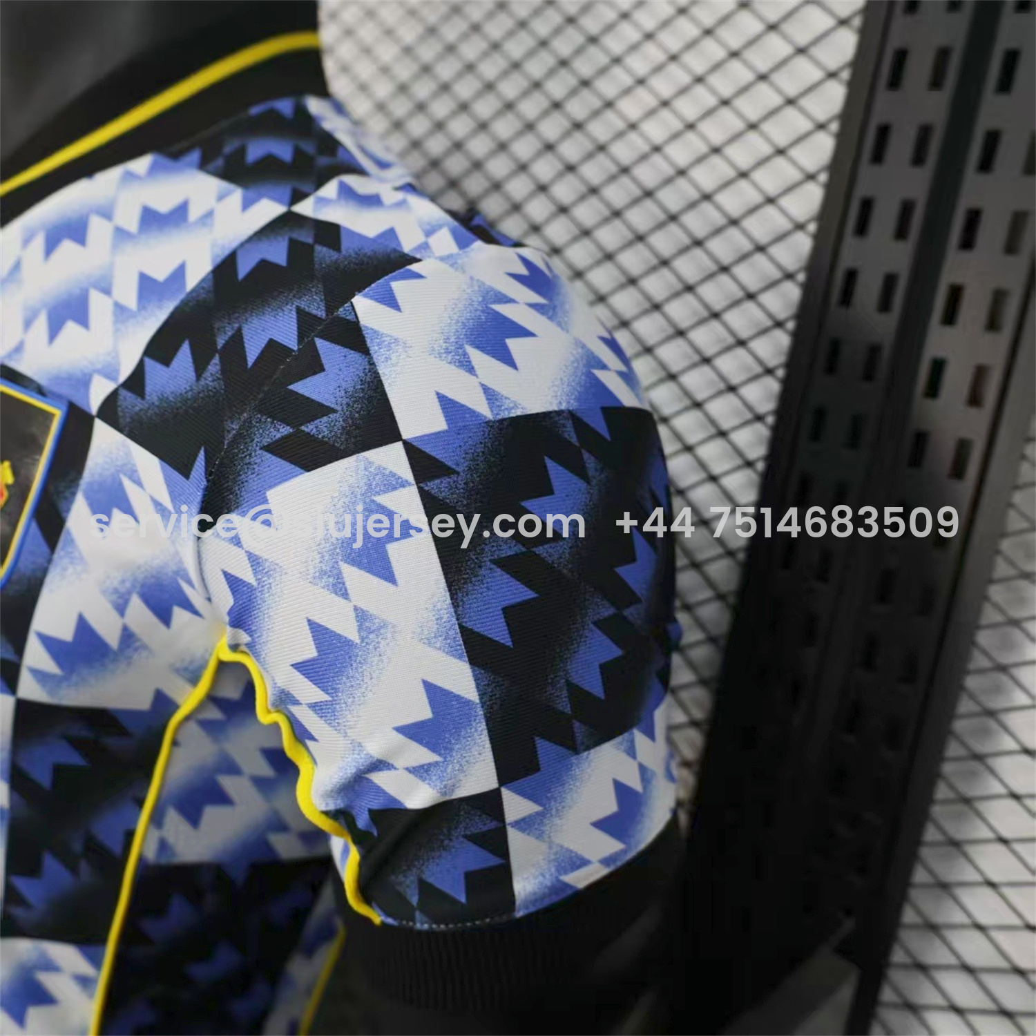 SIUjerseys-Manchester United 25-26 Blue And Black Checkerboard Special Jersey - Player Version