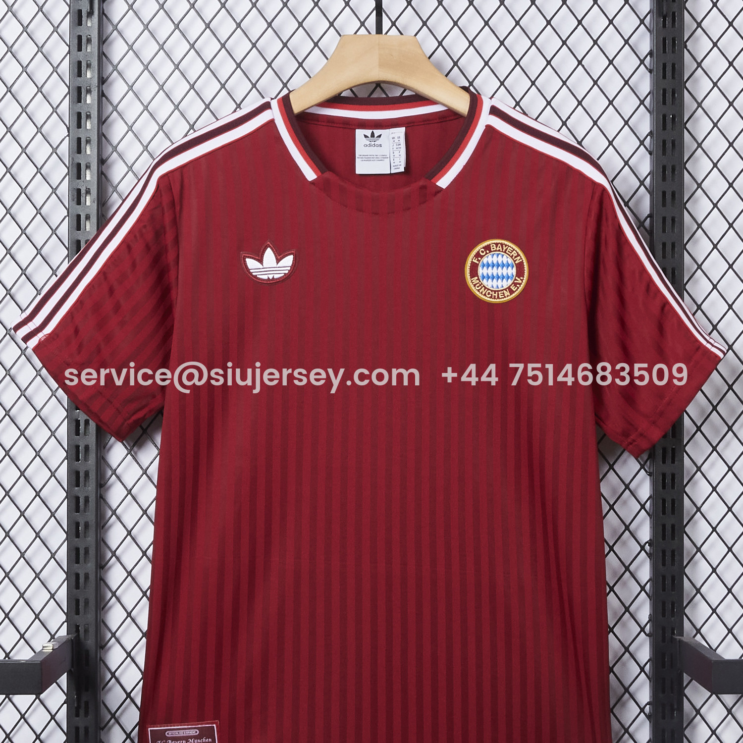 SIUjerseys-Bayern Munich 25-26 Trefoil Wine Red Travel Jersey - Fans Version