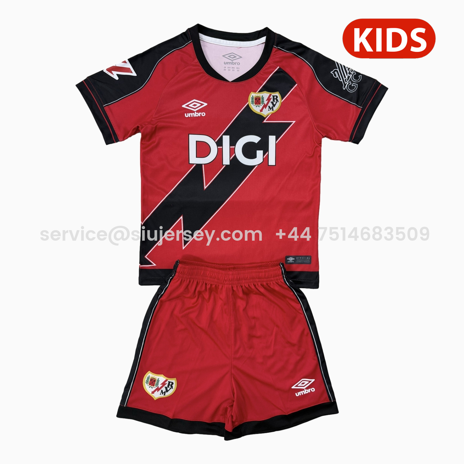 SIUjerseys-Rayo Vallecano 25-26 Away Kids Kit