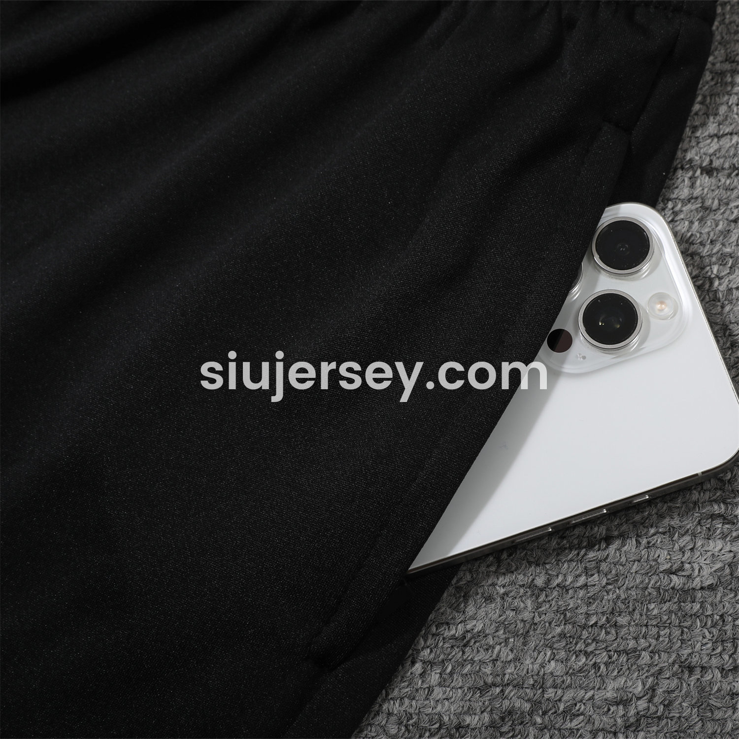 SIUjerseys-Barcelona 25-26 POLO Short-Sleeve Training Set - Black Top and Pants