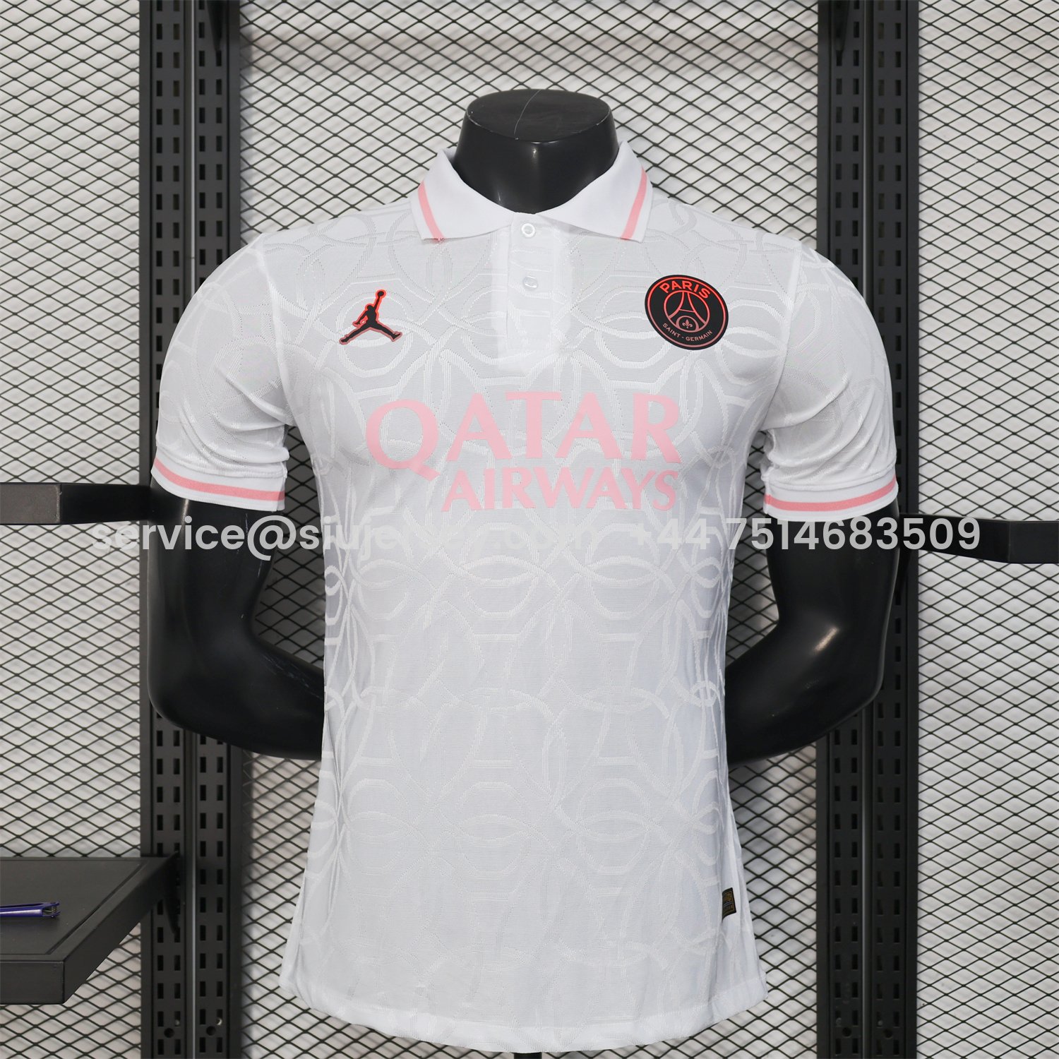 SIUjerseys-Paris Saint-Germain PSG 25-26 White And Pink Pre-Match Training Jersey - Player Version