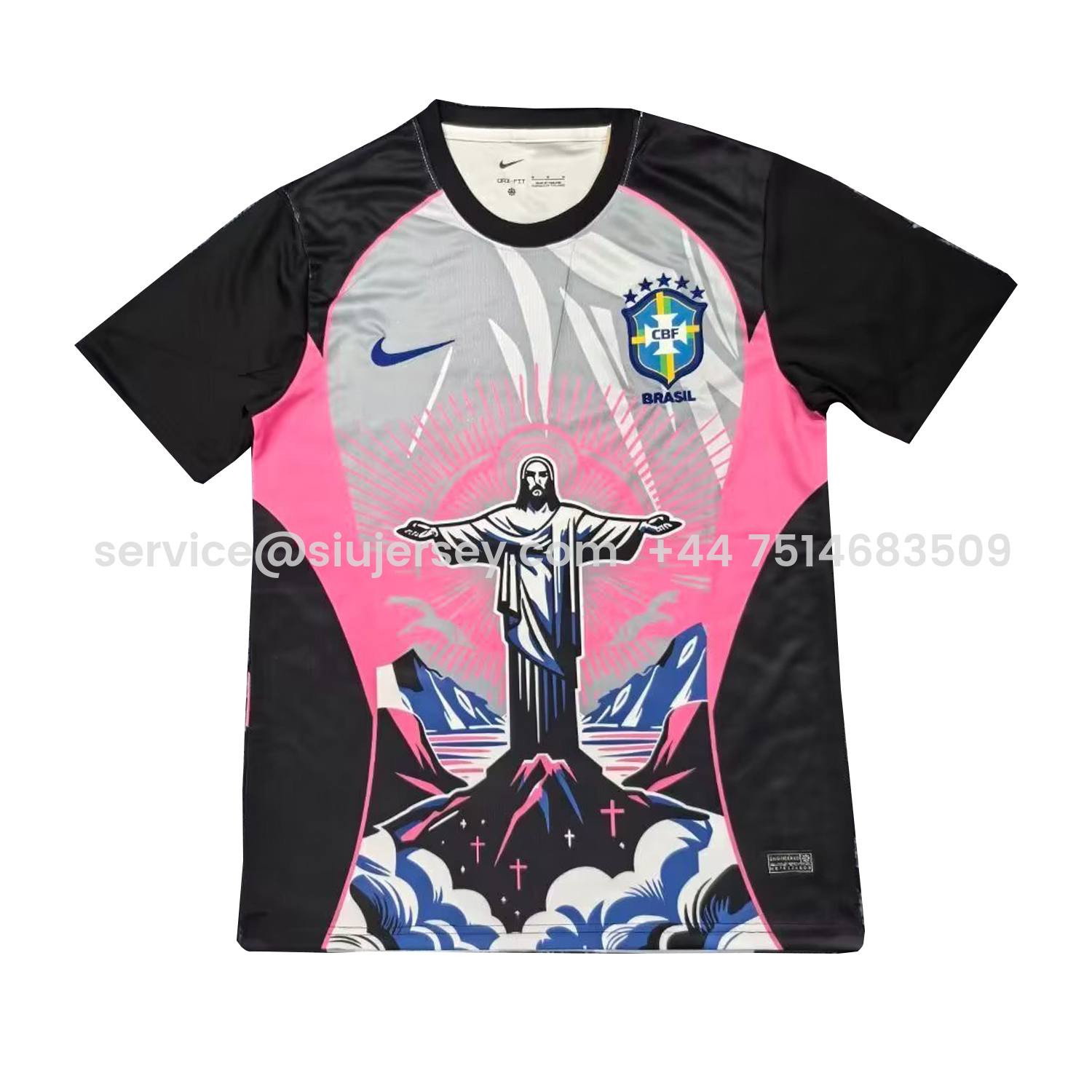SIUjerseys-Brazil 25-26 Jesus Pink And Black Jersey - Fans Version