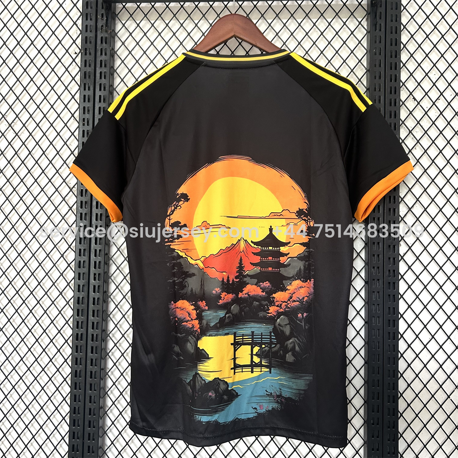 SIUjerseys-Japan 25-26 Flowing Water In Front Of The Temple At Sunset Black Special Jersey - Fans Version