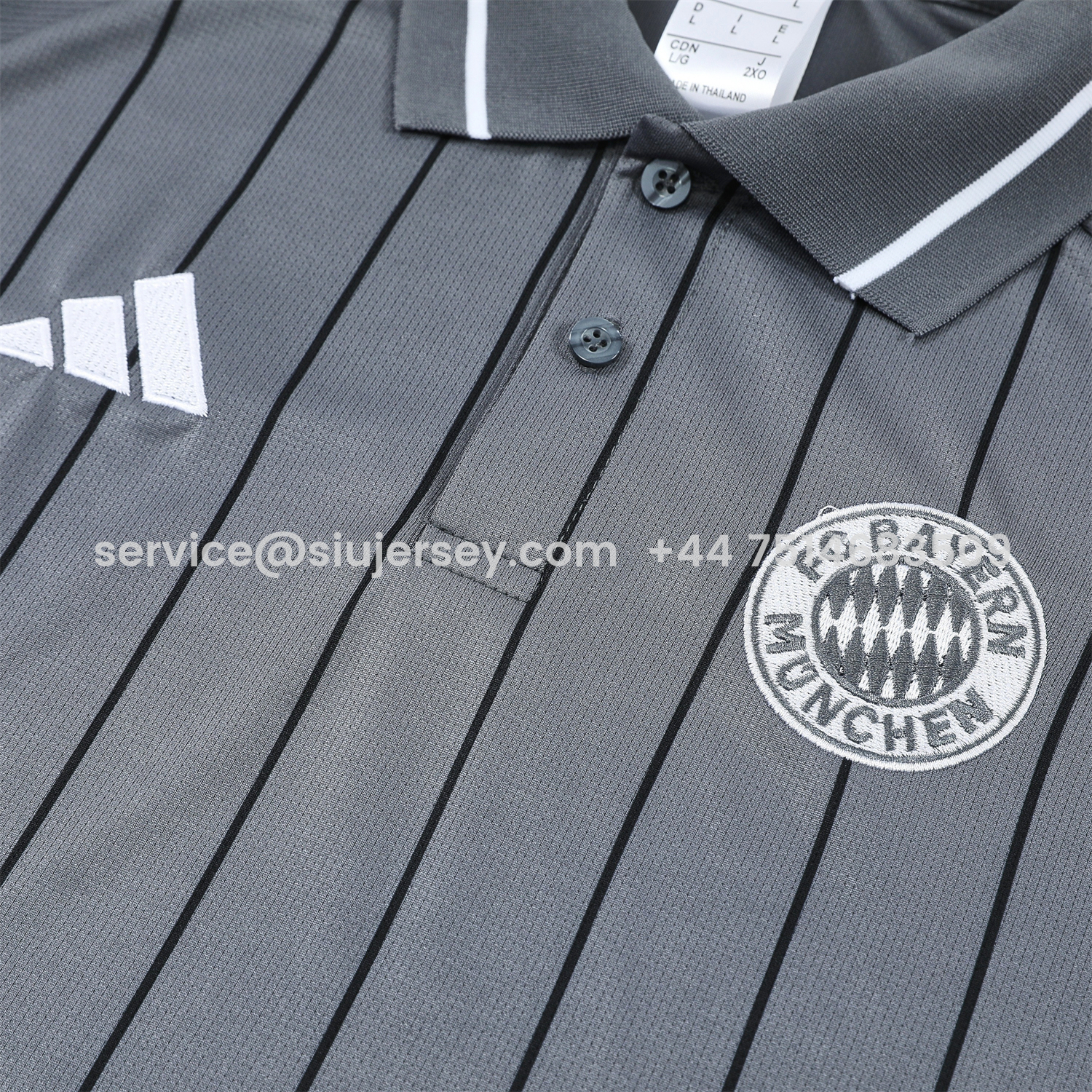 SIUjerseys-Bayern Munich 25-26 POLO Short-Sleeve Training Set - Deep Grey Top and Pants