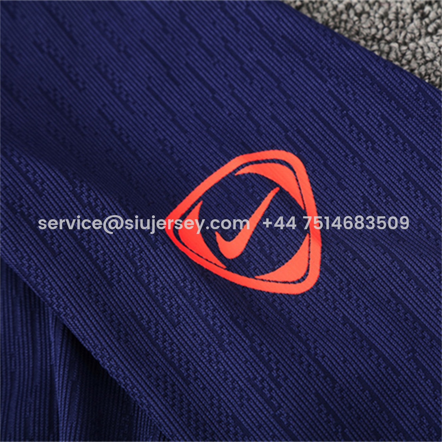 SIUjerseys-Barcelona 25-26 Long Sleeve Training Set - Royal Blue Top Orange Sponsor & Royal Blue Pants