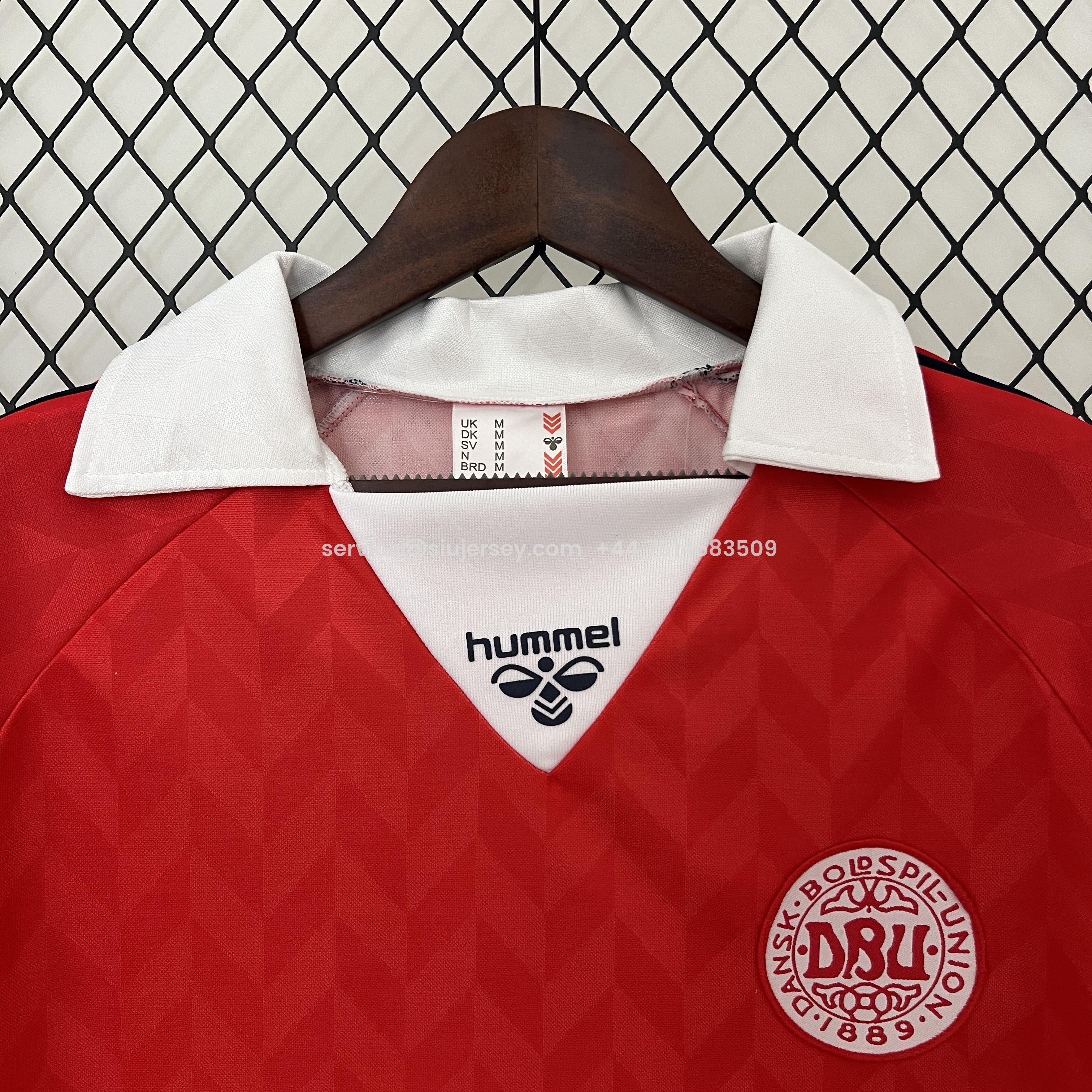 SIUjerseys-Retro Denmark 1988 Home Stadium Jersey - Fans Version