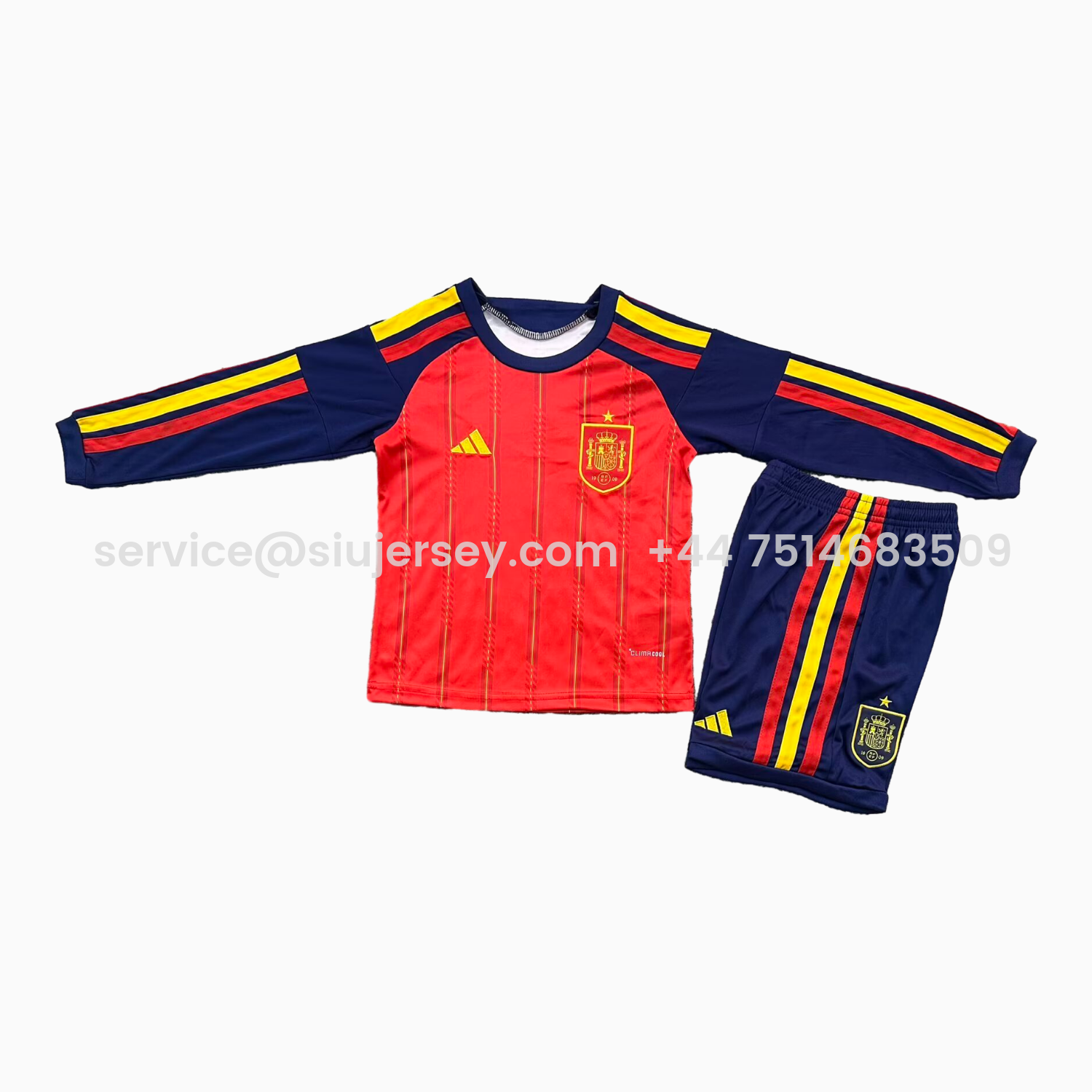 SIUjerseys-Spain 2026 Home Long Sleeves Kids Kit