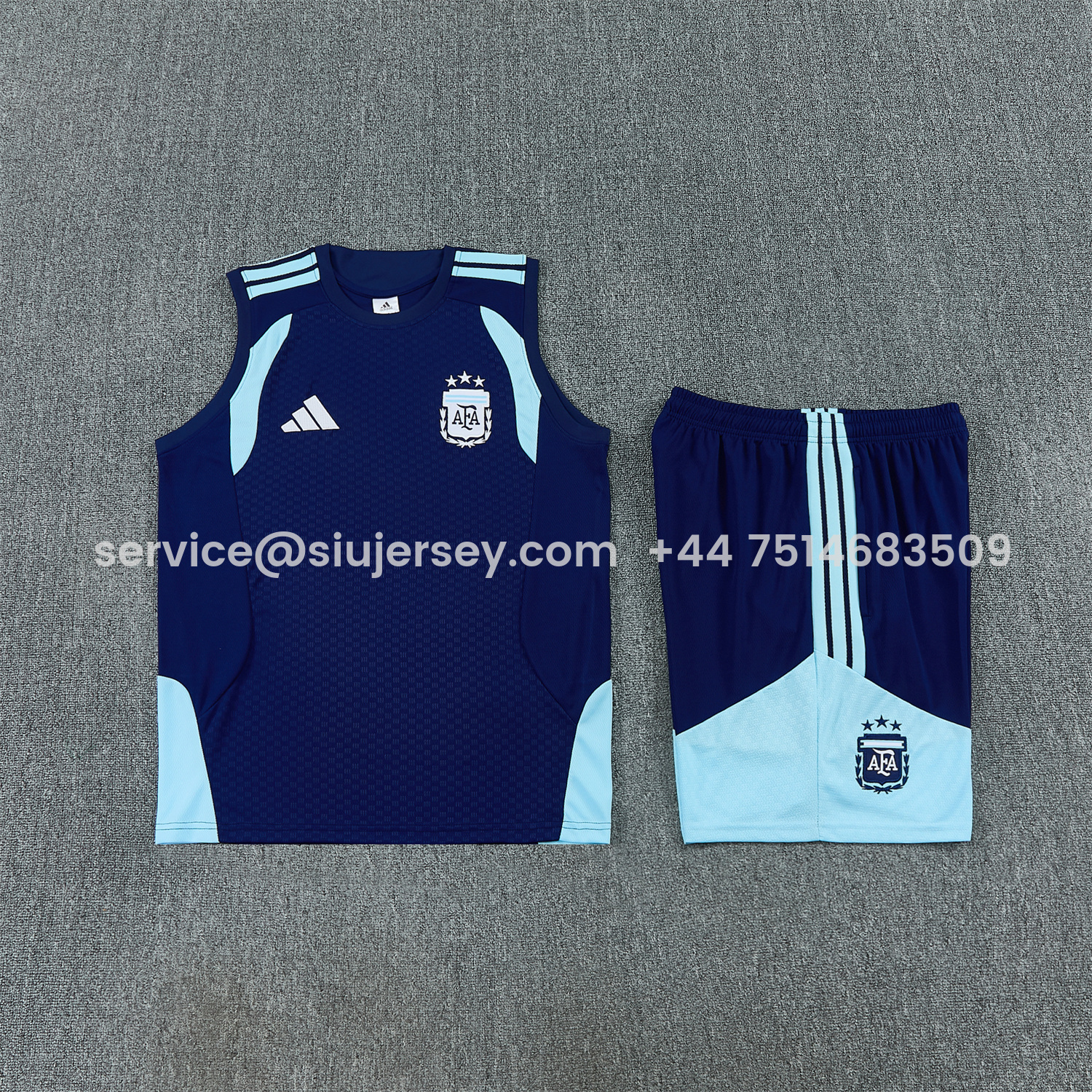 SIUjerseys-Argentina 2026 Vest Training Set - Dark Blue Vest and Shorts