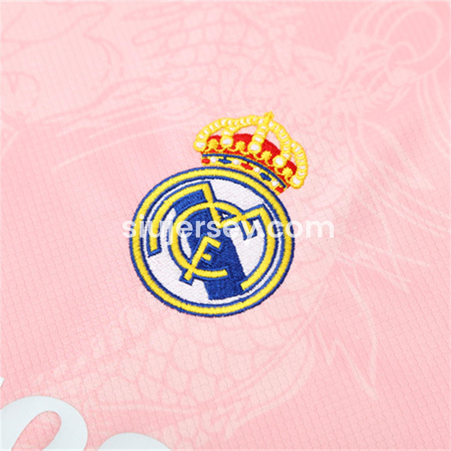 SIUjerseys-Real Madrid 25-26 Kid Short-Sleeve Training Set - Pink Black Top & Black Shorts