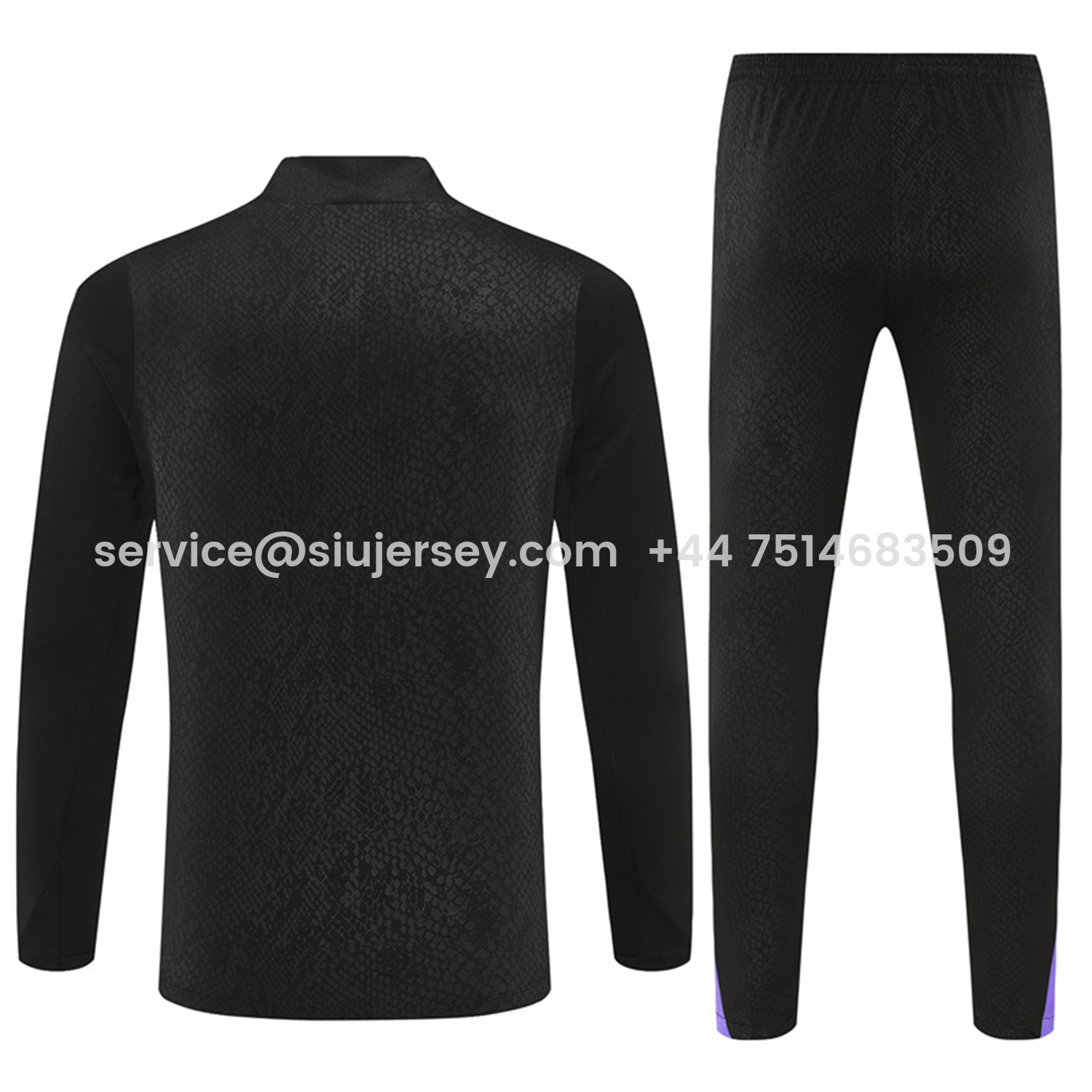 SIUjerseys-Barcelona 25-26 X KB Kids Long Sleeve Training Set - Black Top & Black Pants