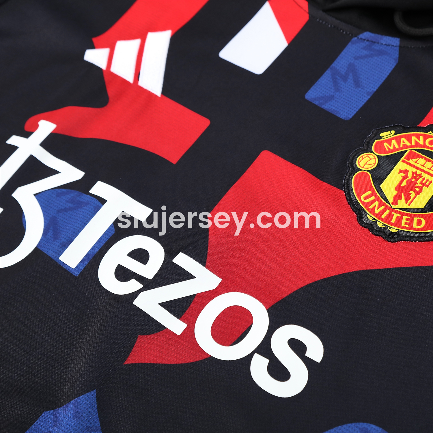 SIUjerseys-Manchester United 24-25 Pre-Match Traning Hoodie Set - Black Top and Pants