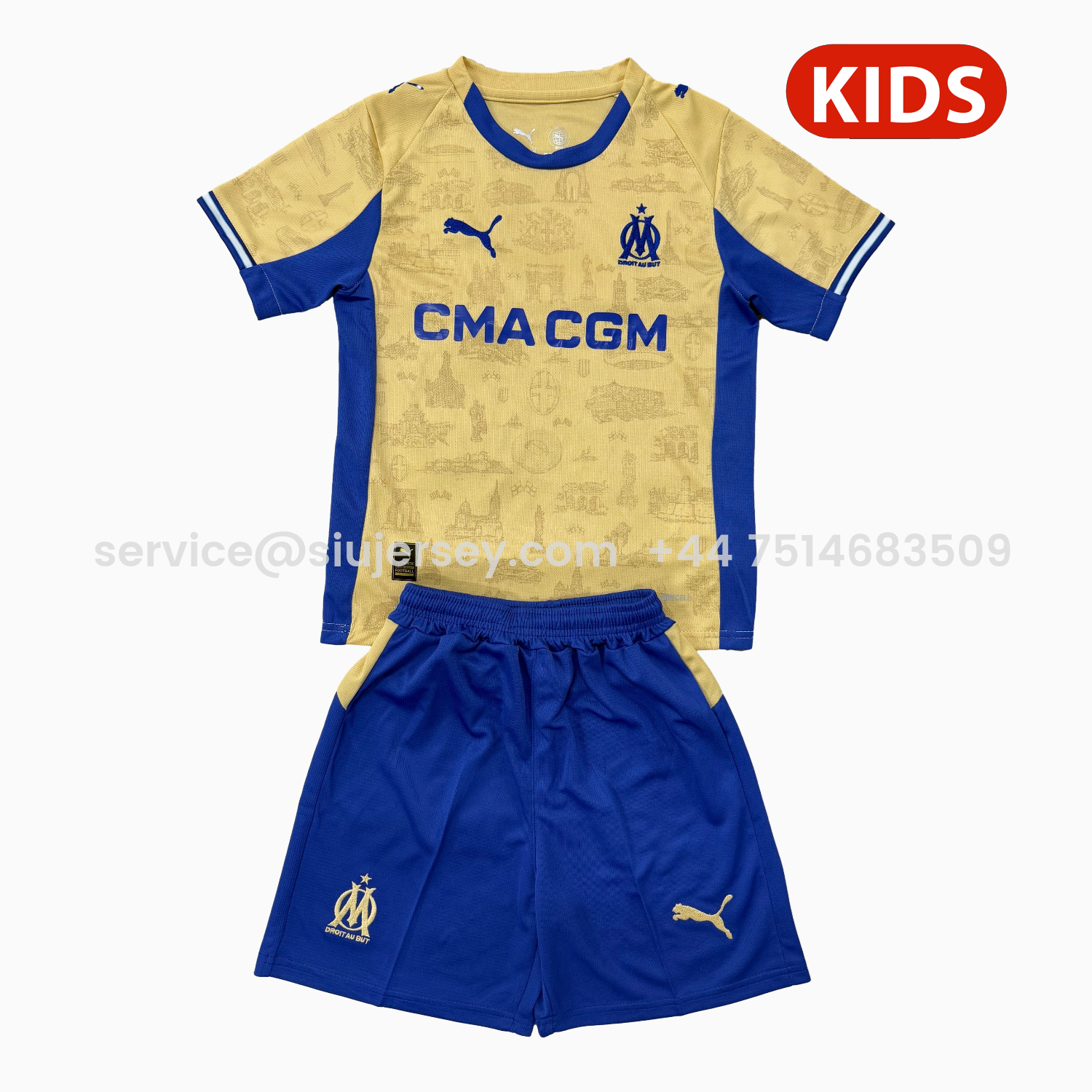 SIUjerseys-Marseille 25-26 Fourth Kids Kit