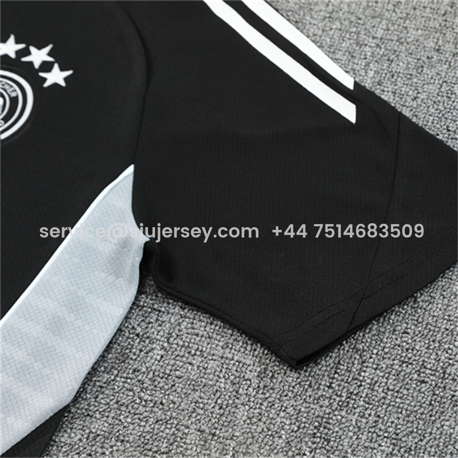 SIUjerseys-Germany 25-26 Kids Short-Sleeve Training Set - Black Short Sleeve & Black Shorts