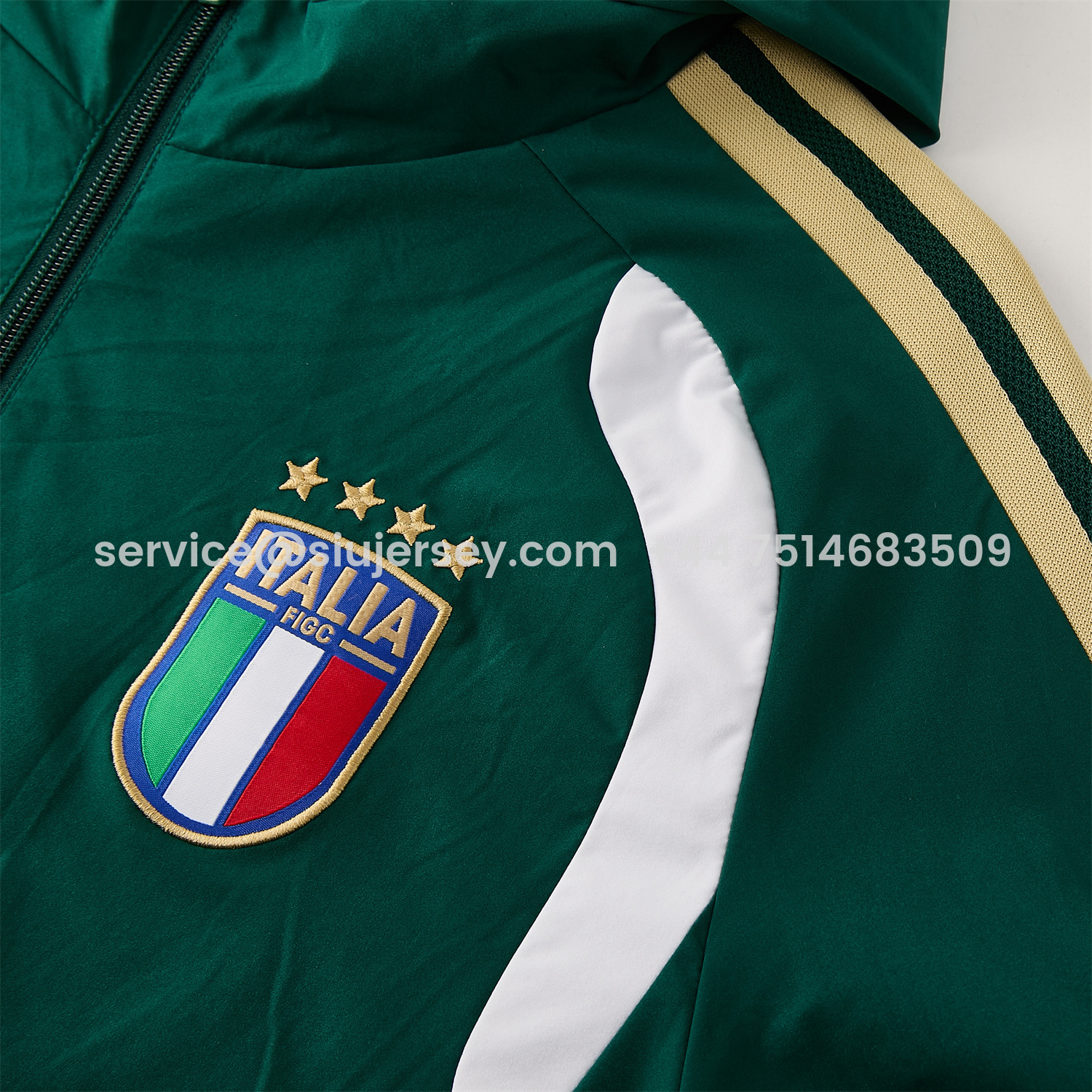 SIUjerseys-Italy 2026 Hooded Windbreaker Training Set - Green Top & Pants