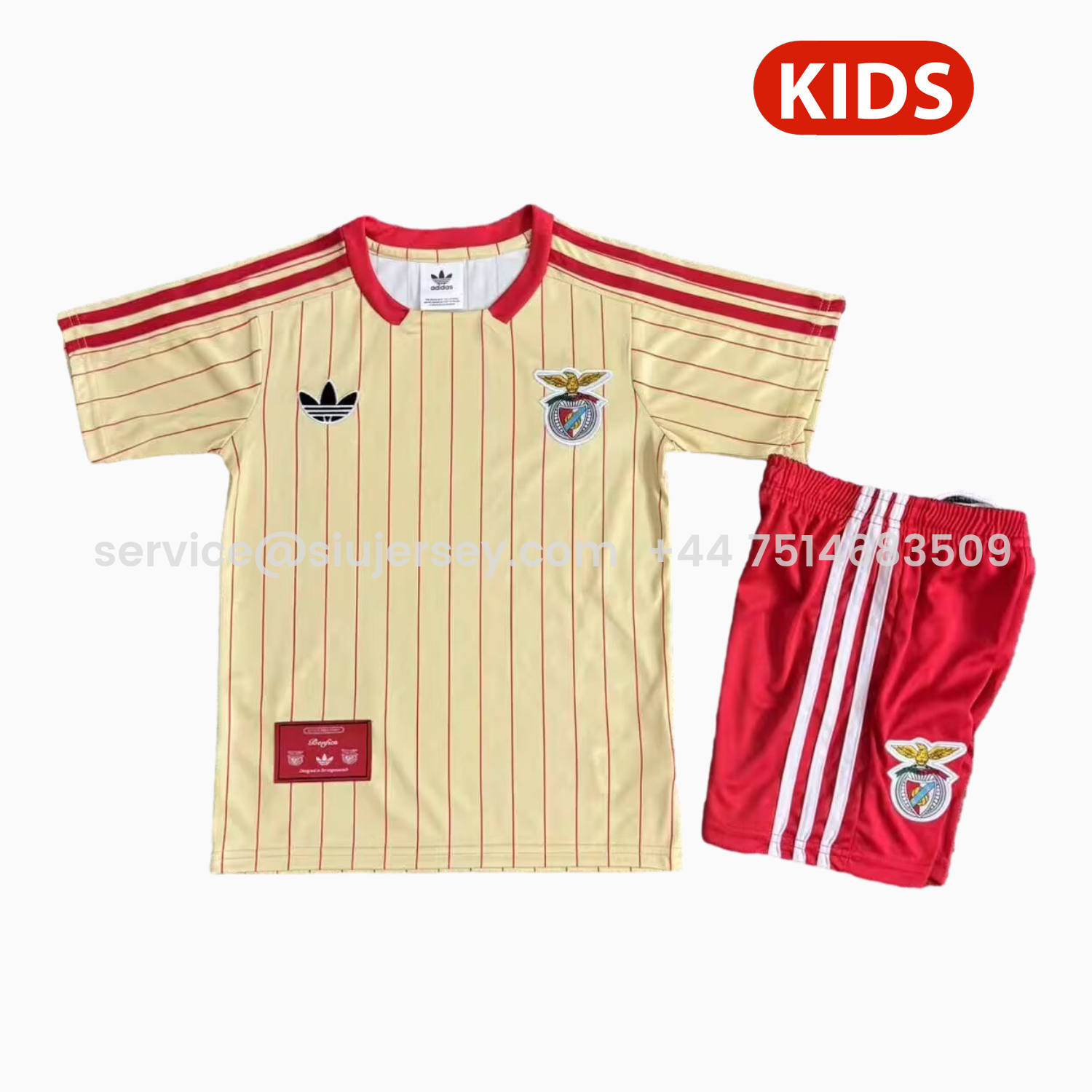 SIUjerseys-Benfica 25-26 Icon Range Travel Yellow Special Edition Kids Kit