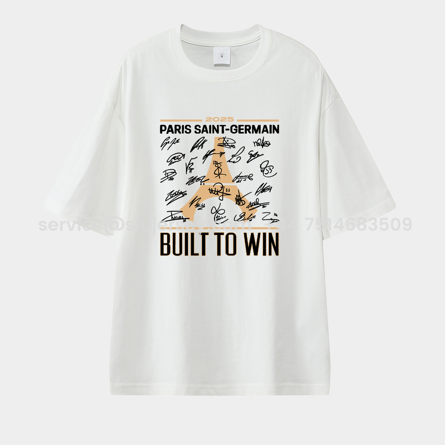 SIUjerseys-Paris Saint-Germain PSG 2025 Build To Win Eiffel Tower Unisex Pure Cotton T-shirt