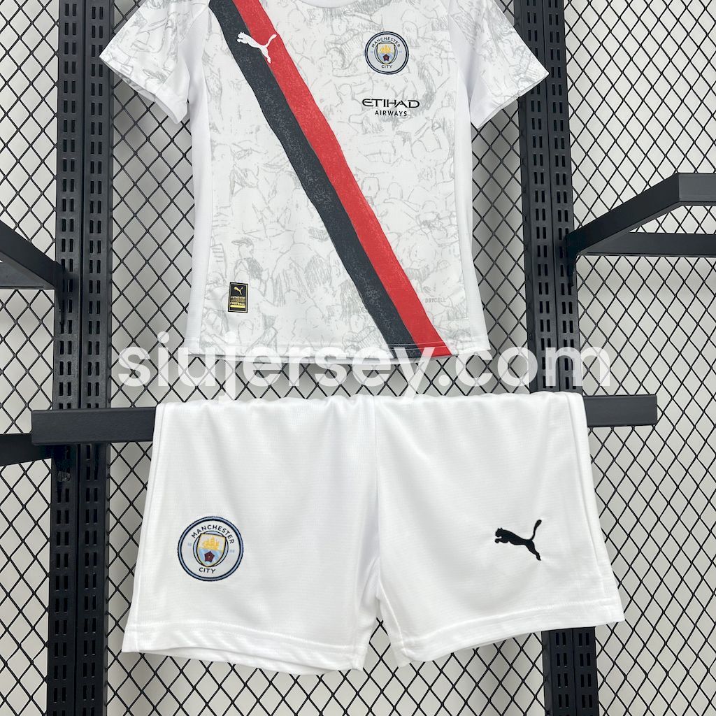 SIUjerseys-Manchester City 25-26 Away Kids Kit