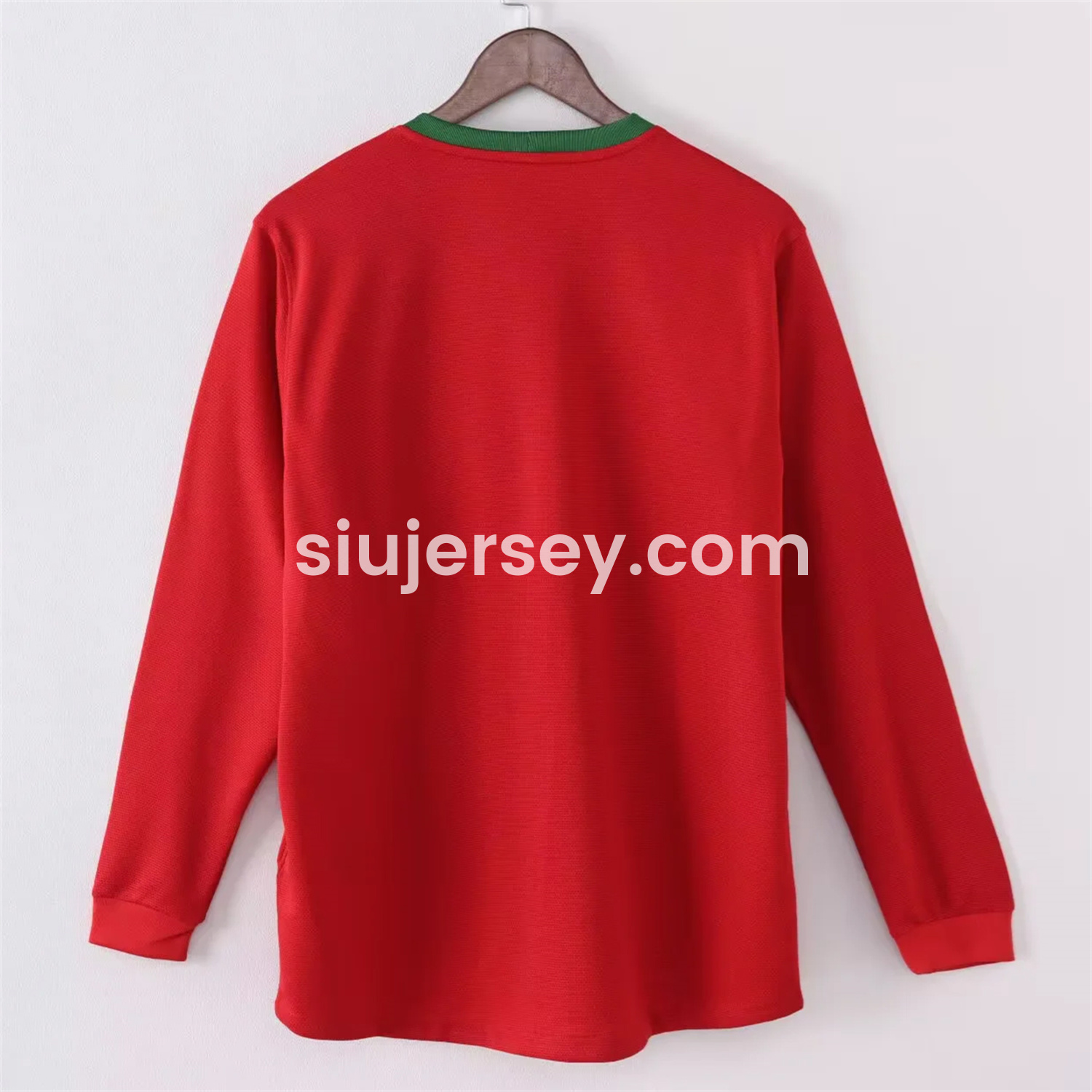 SIUjerseys-Retro Portugal 2012 Home Long Sleeves Jersey