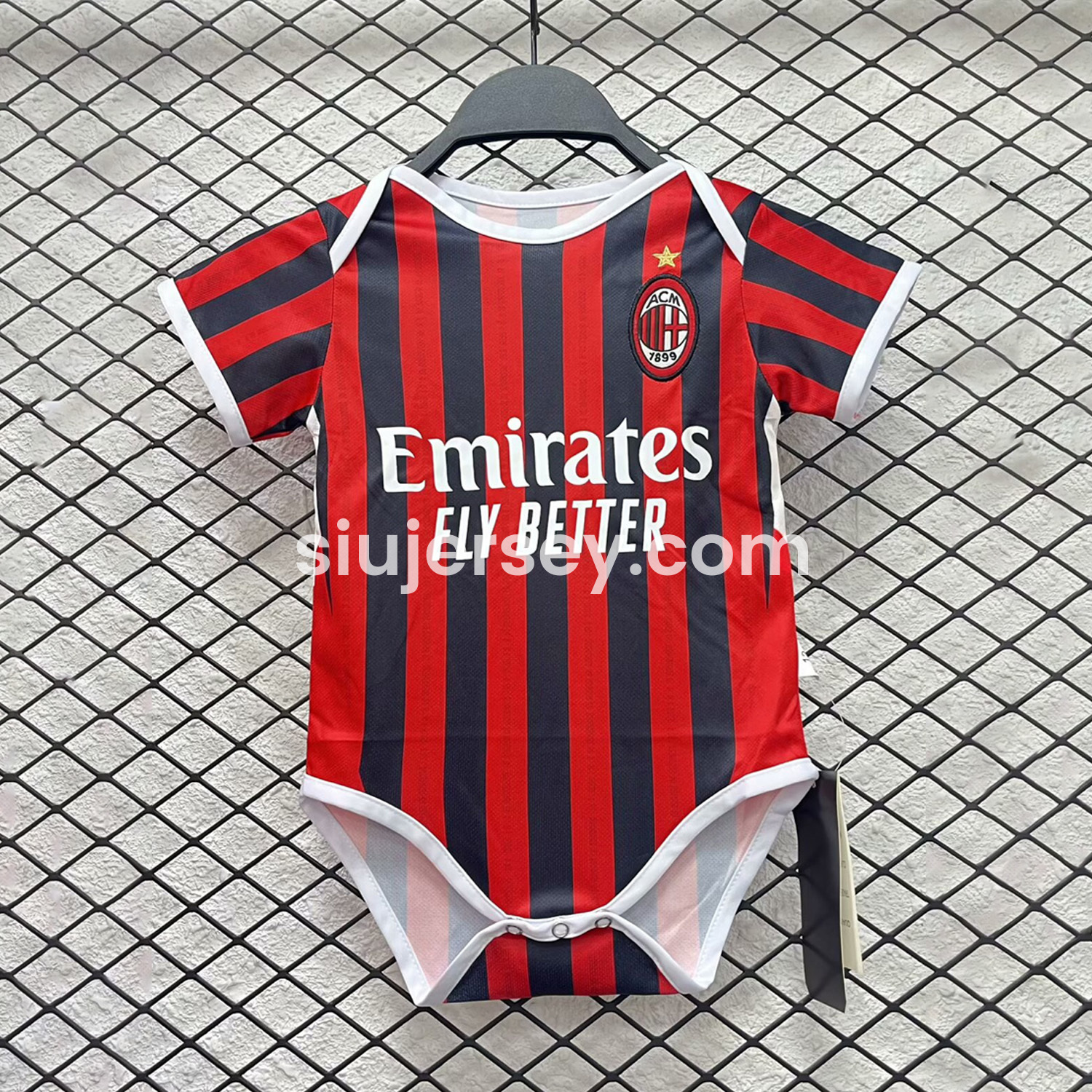 SIUjerseys-AC Milan 24-25 Home Baby Crawling Suit