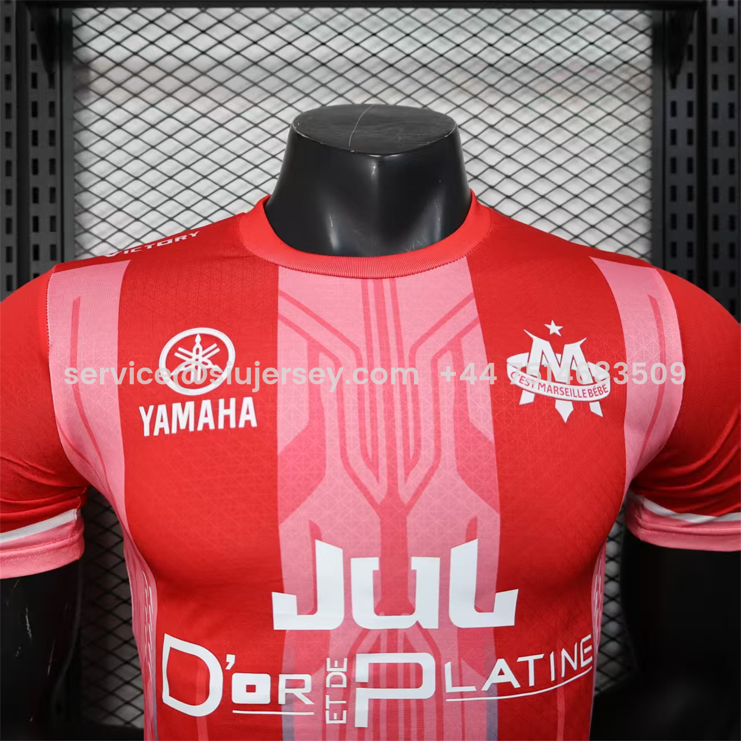 SIUjerseys-Marseille 25-26 Red And Pink Stripes Special Jersey - Player Version