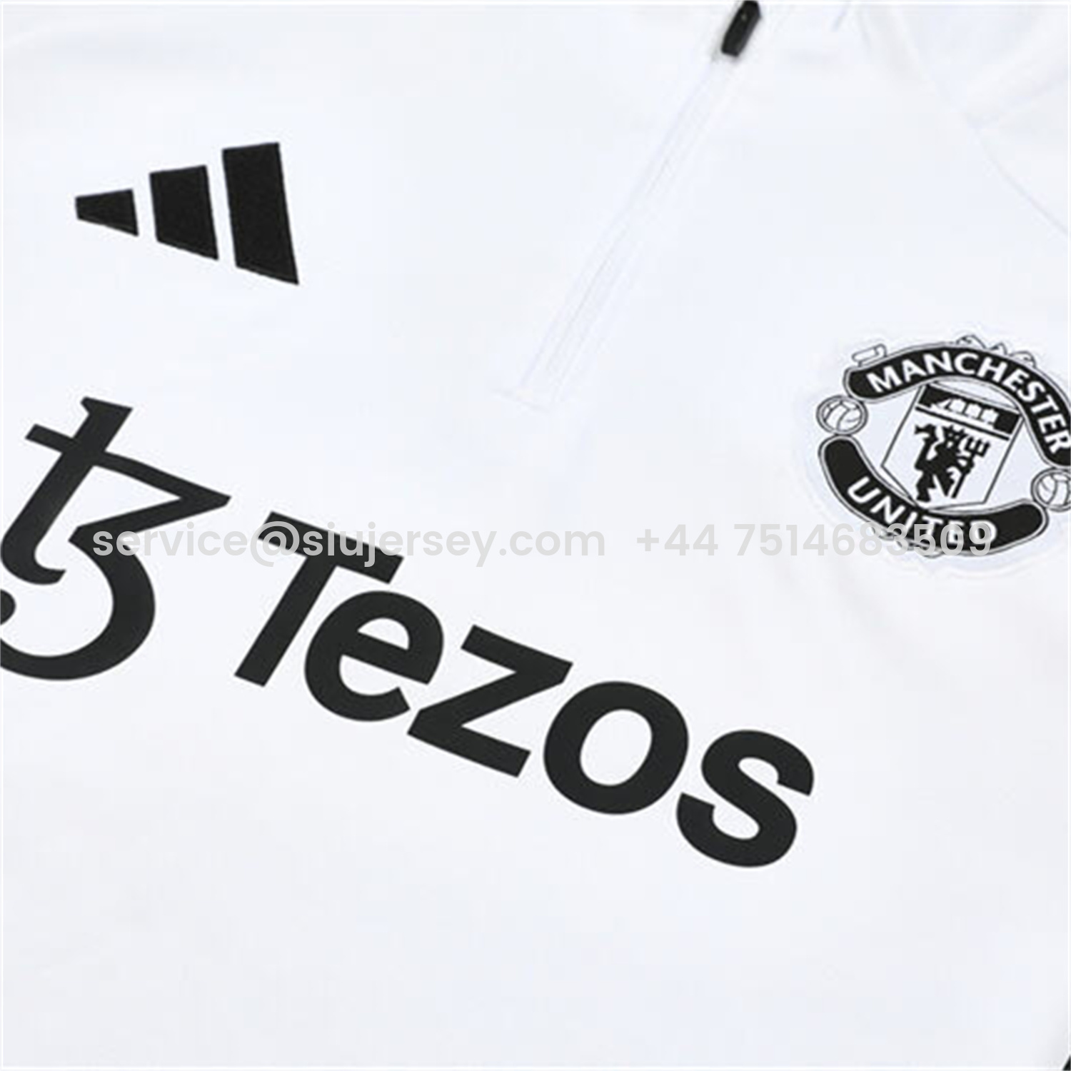 SIUjerseys-Manchester United 25-26 Long Sleeve Training Set - White Top & Black Pants