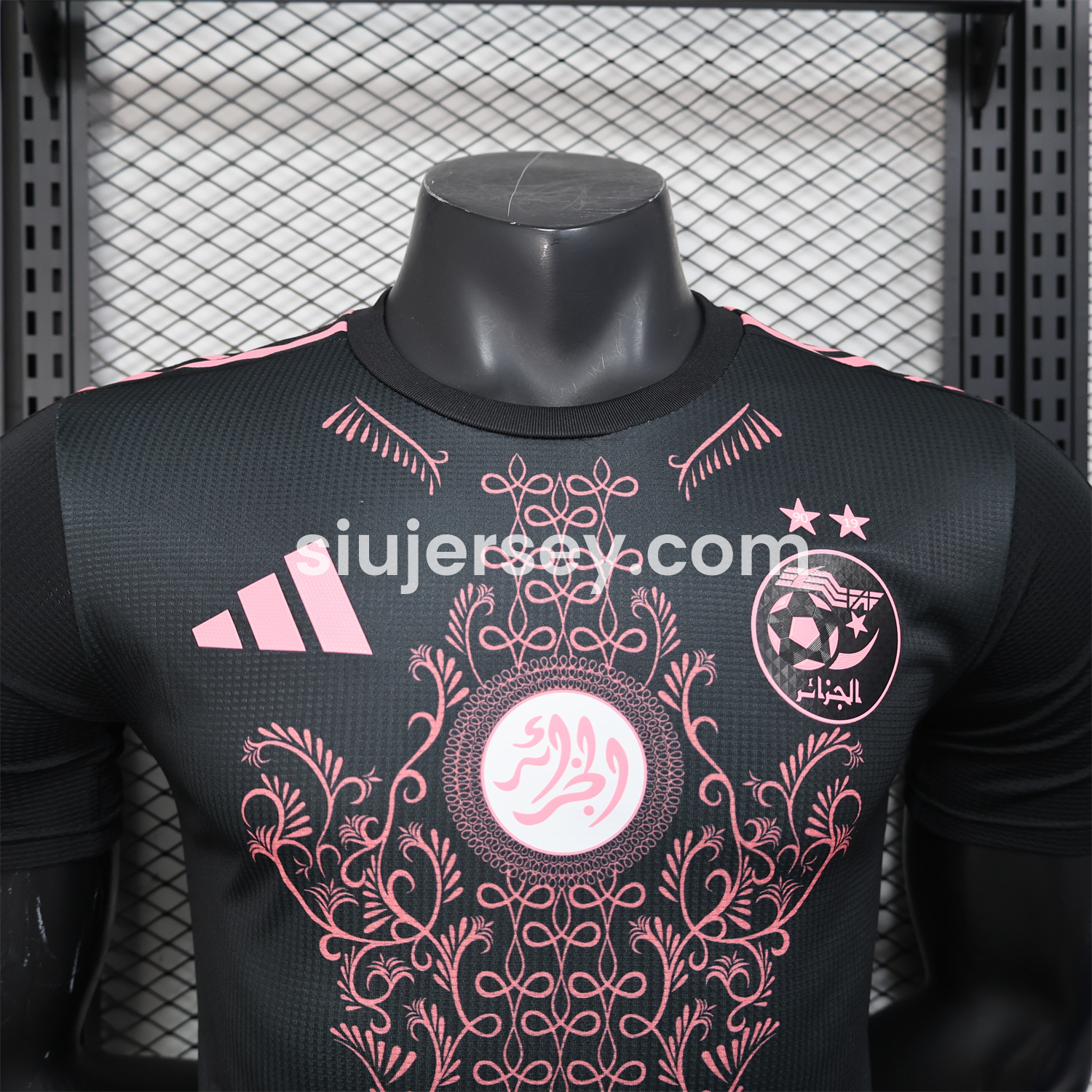SIUjerseys-Algeria 25-26 Pure Black Jersey with Pink Pattern - Player Version