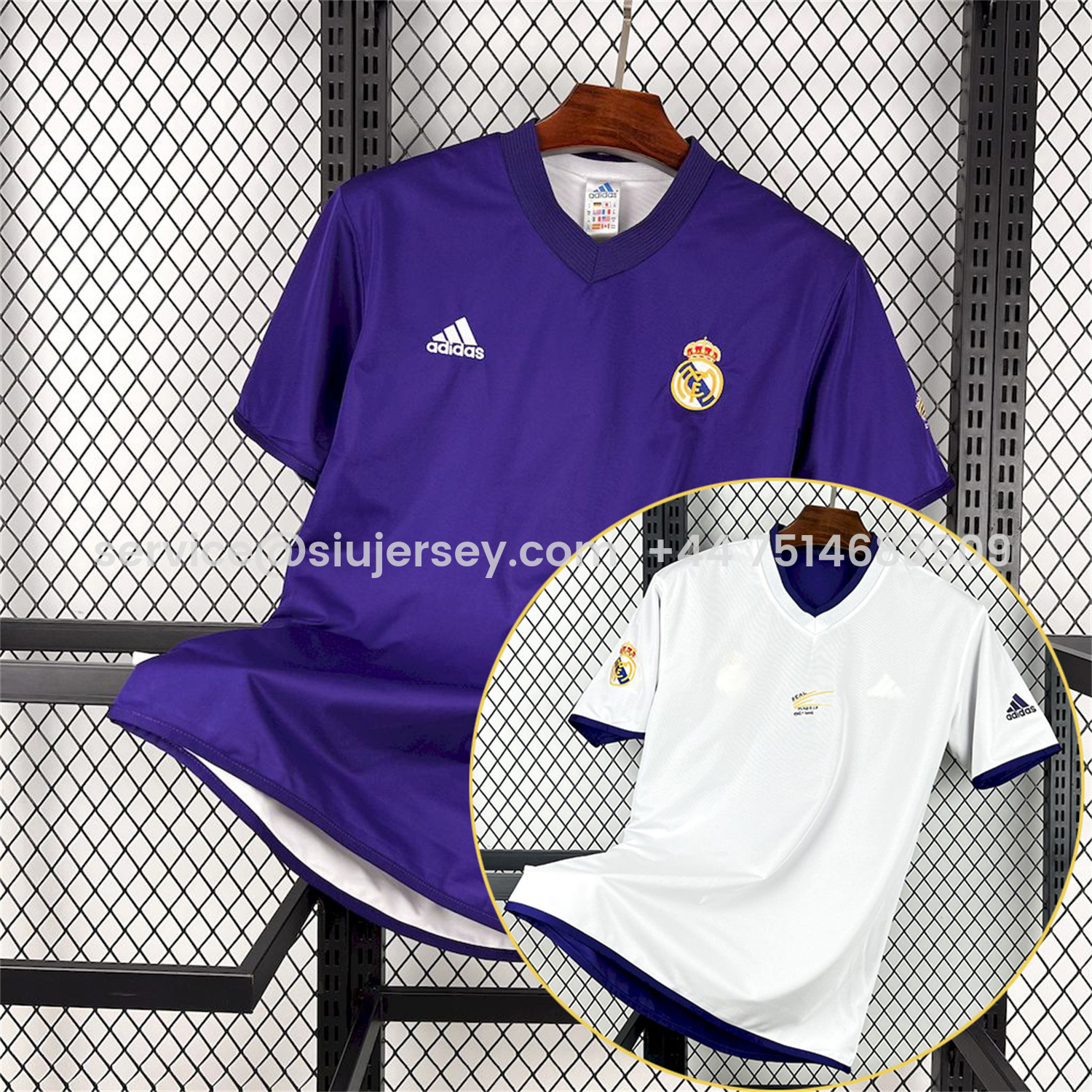 SIUjerseys-Retro Real Madrid 2002-03 Reversible Double-sided Centenary Third Unsponsored Jersey