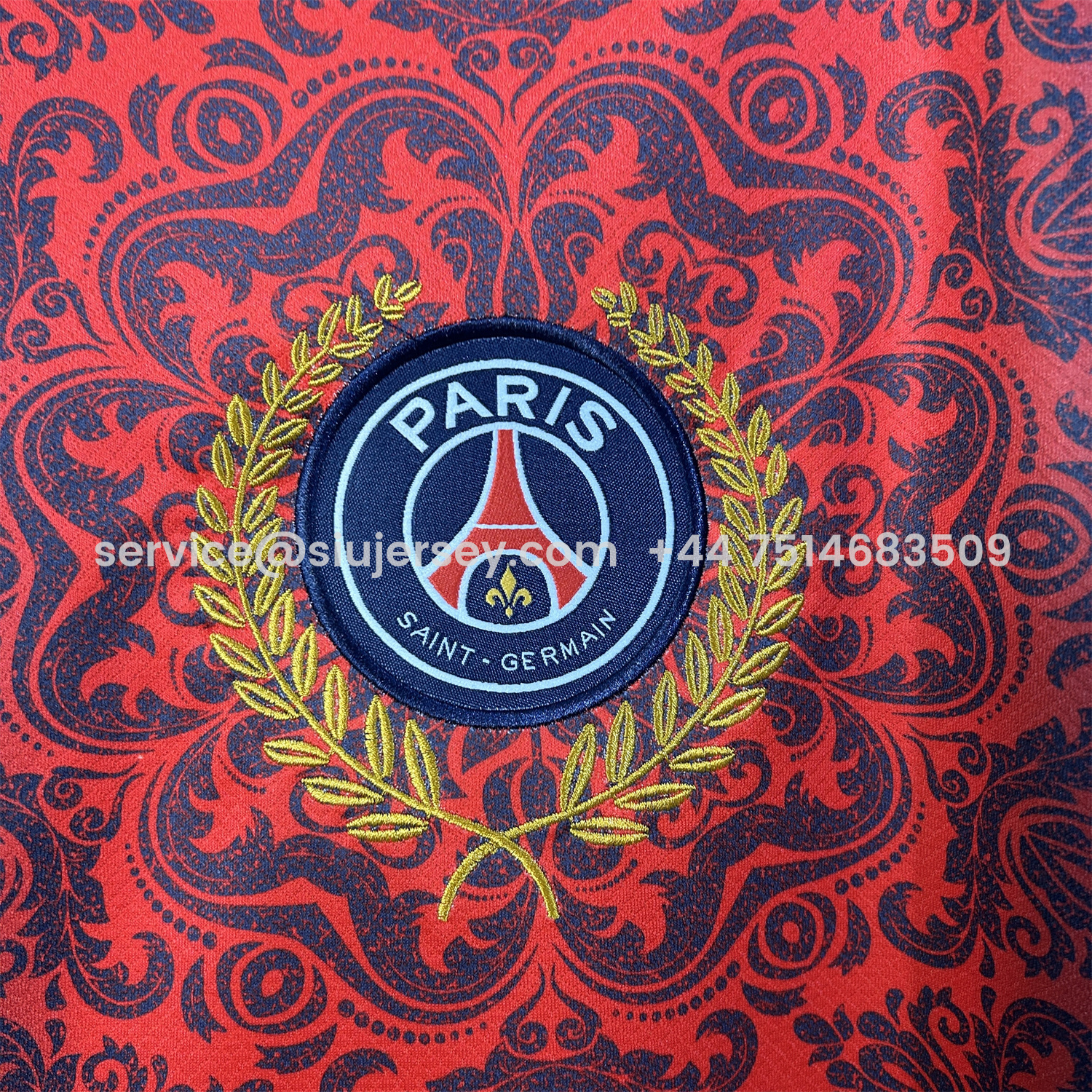 SIUjerseys-Paris Saint-Germain PSG 25-26 Champions League Commemorative Edition Red Blue Flower Pattern T-shirts