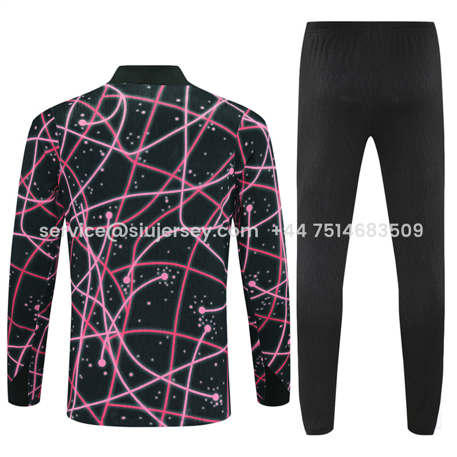 SIUjerseys-Paris Saint-Germain PSG 25-26 Long Sleeve Training Set - JD Black Pink Top and Black Pants