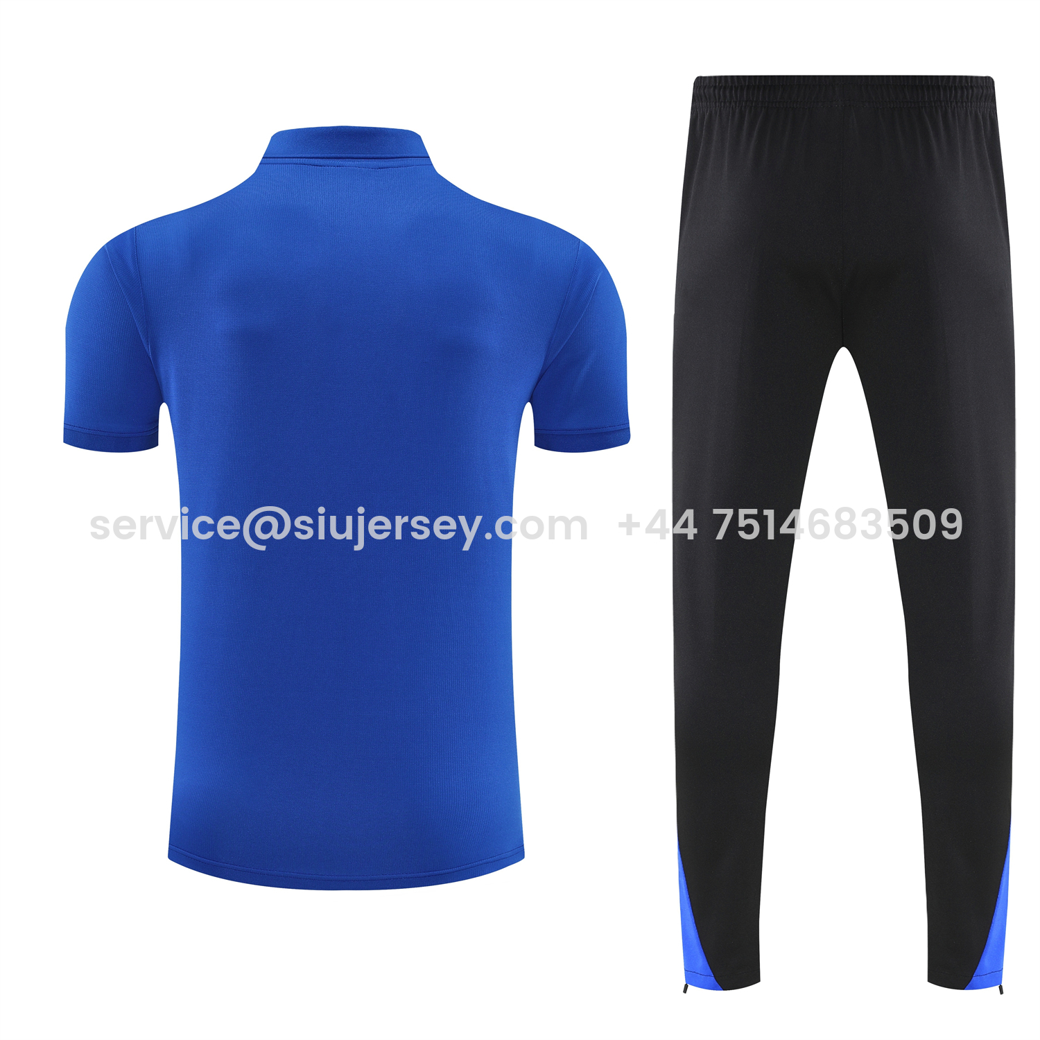 SIUjerseys-C.H.E.L.S.E.A 25-26 POLO Short-Sleeve Training Set - Blue Top and Black Pants