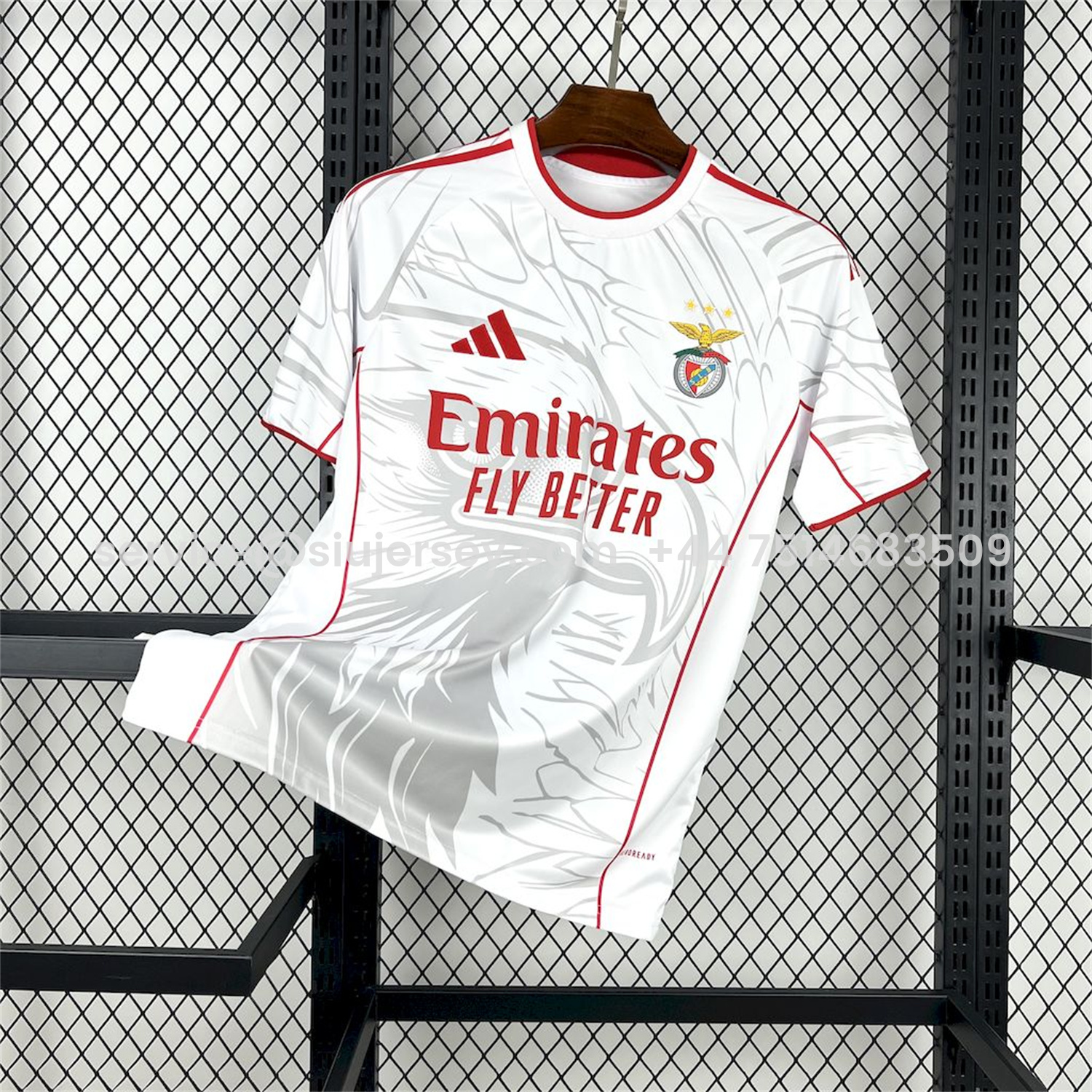 SIUjerseys-Benfica 24-25 White Red Concept Jersey with Grey Eagle - Fans Version