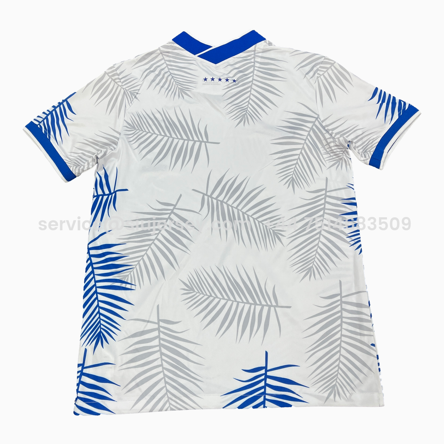 SIUjerseys-Brazil 25-26 Blue And Grey Leaves White Jersey - Fans Version