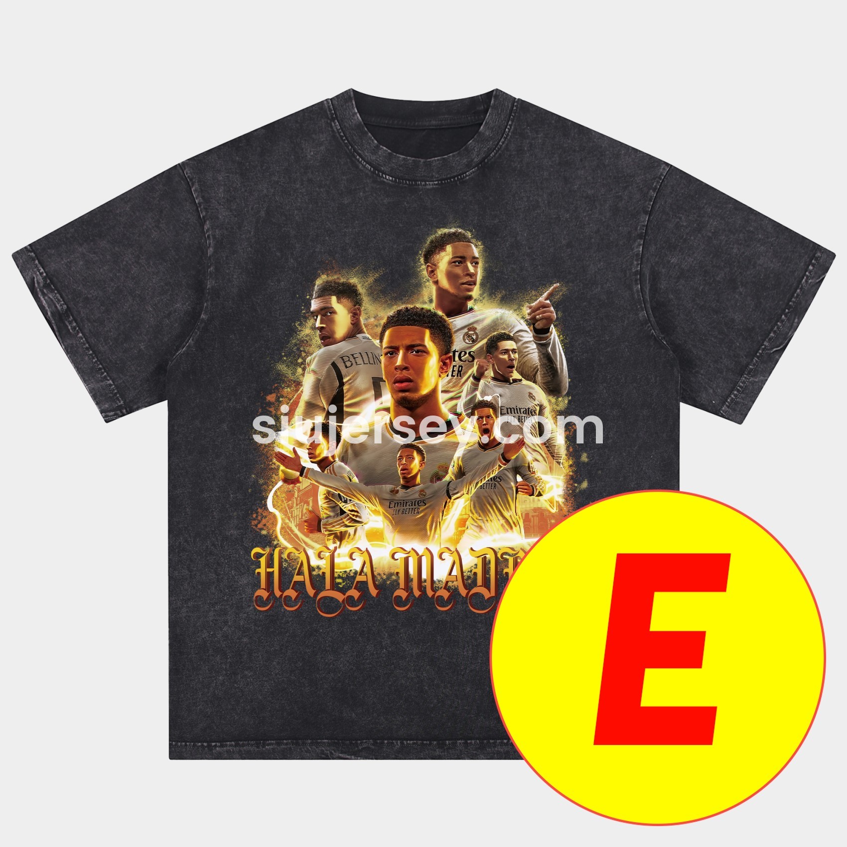 SIUjerseys-Bellingham Real Madrid England Oversized Washed T-Shirt