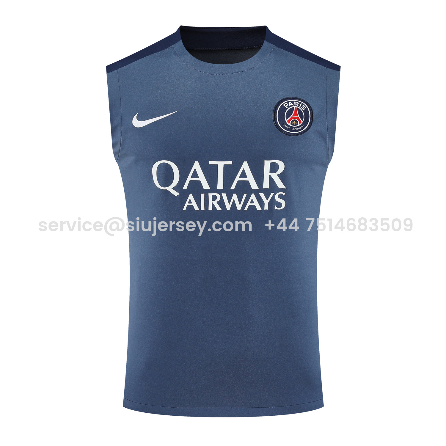 SIUjerseys-Paris Saint-Germain PSG 25-26 Vest Training Set - Deep Blue Vest & Deep Blue Shorts