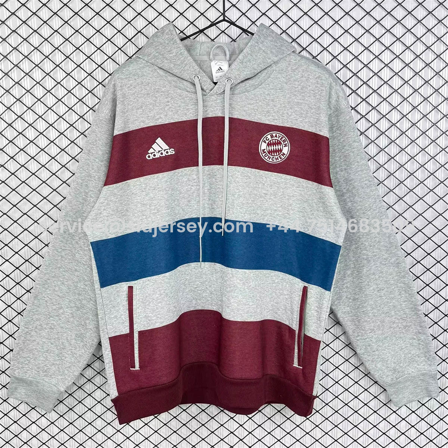 SIUjerseys-Retro Bayern Munich 2014-15 Grey Unisex Pullover Hoodie