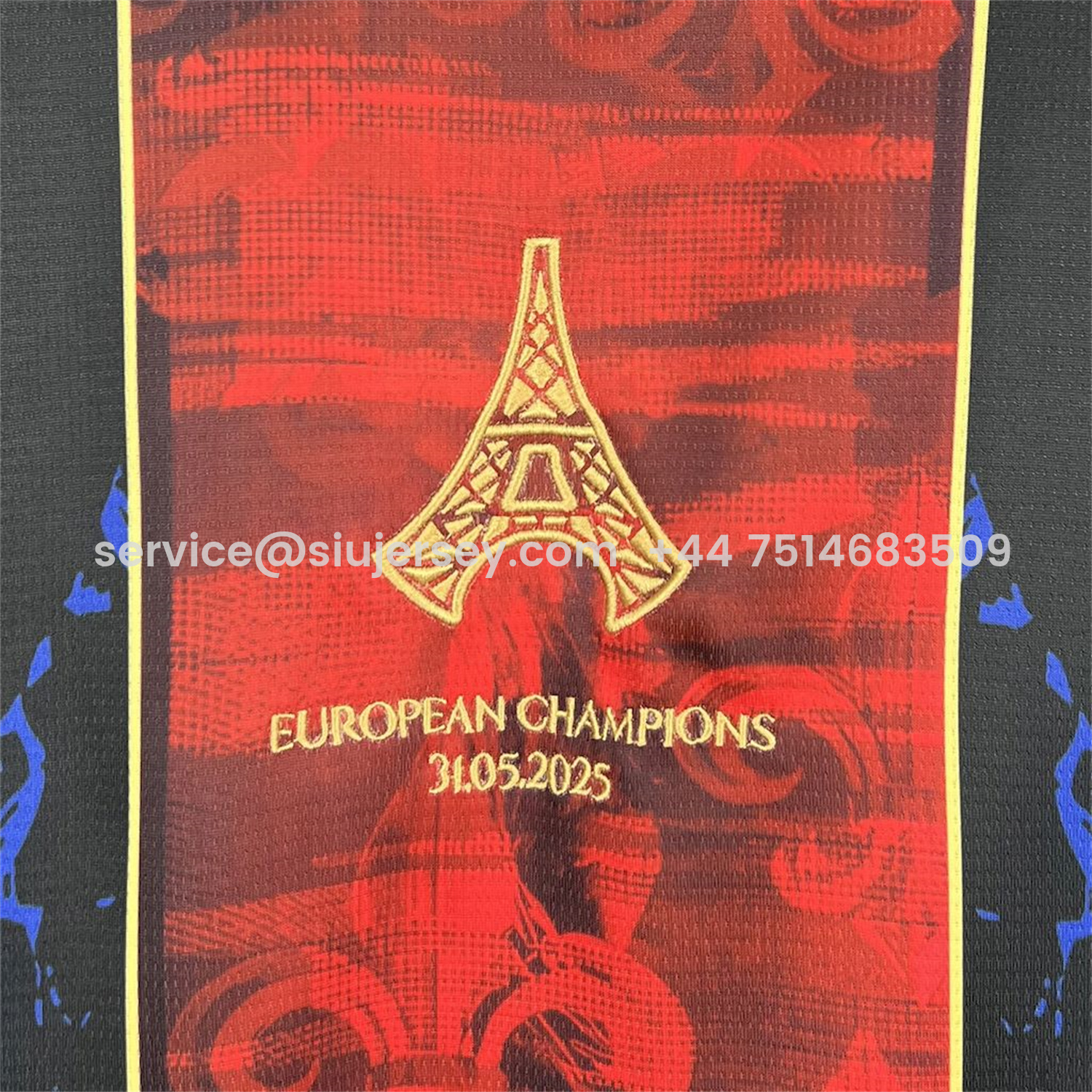 SIUjerseys-Paris Saint-Germain PSG 25-26 Champions League Commemorative Edition Blue Red Eiffel Tower T-shirts