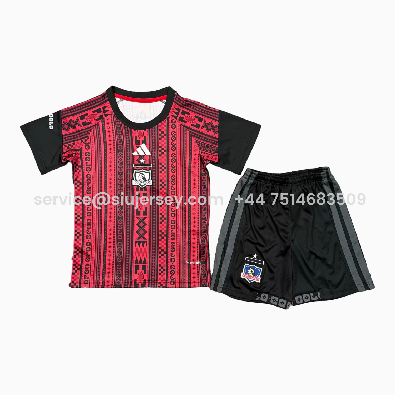 SIUjerseys-Colo Colo 25-26 Red Pre-Match Kids Kit