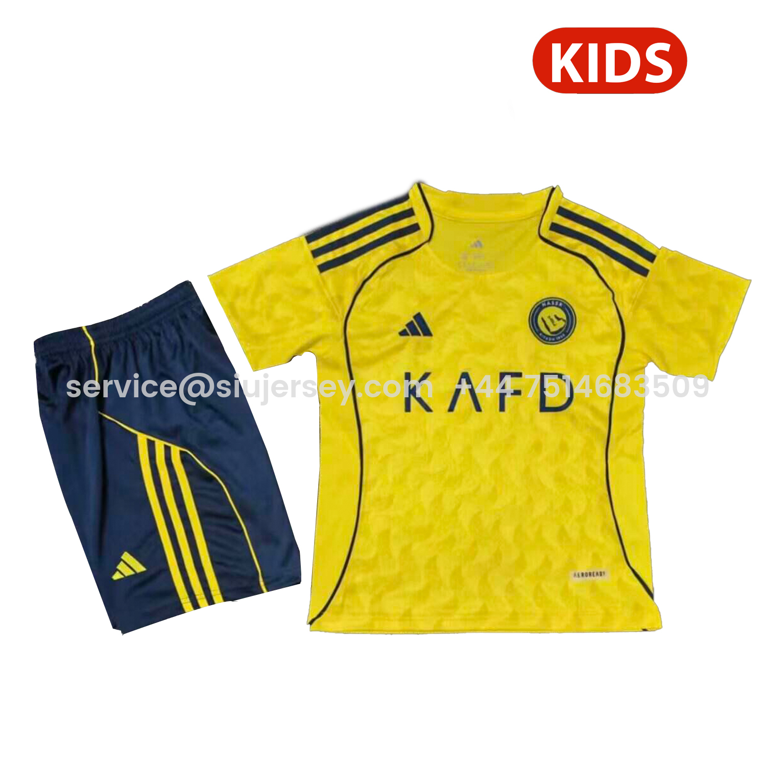 SIUjerseys-Al Nassr Riyadh Victory 25-26 Home Kids Kit