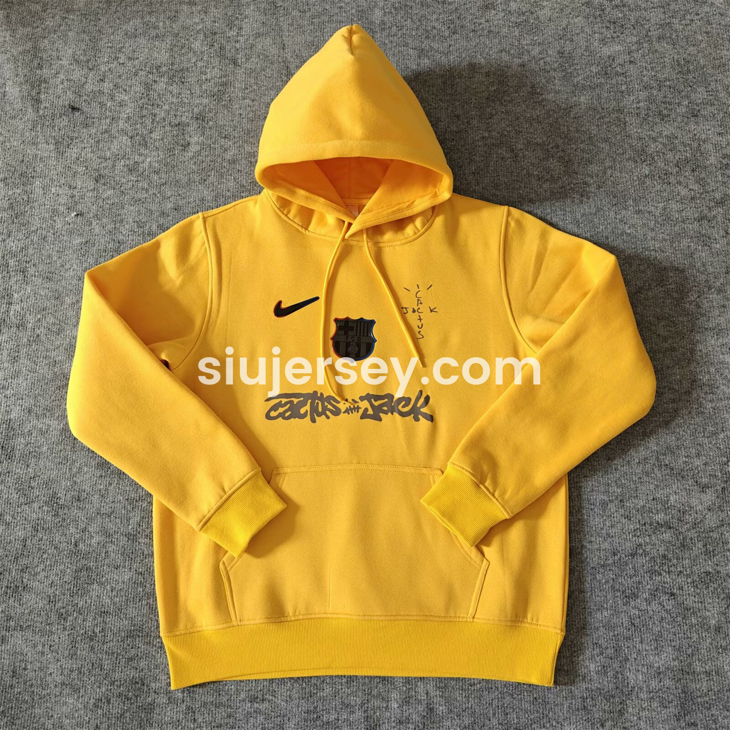 SIUjerseys-Barcelona x Travis Scott Team Logo Centered Unisex Pullover Hoodie