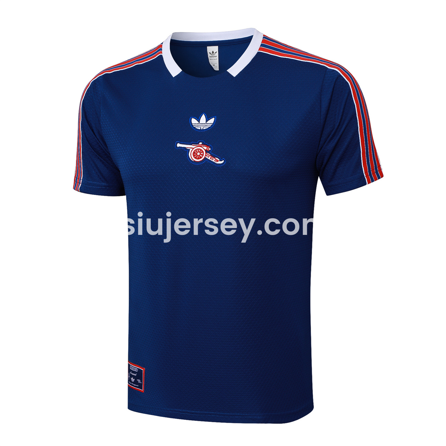 SIUjerseys-Arsenal 25-26 Throwback Trefoil Short-Sleeve Training Set - Royal Blue Top and Shorts