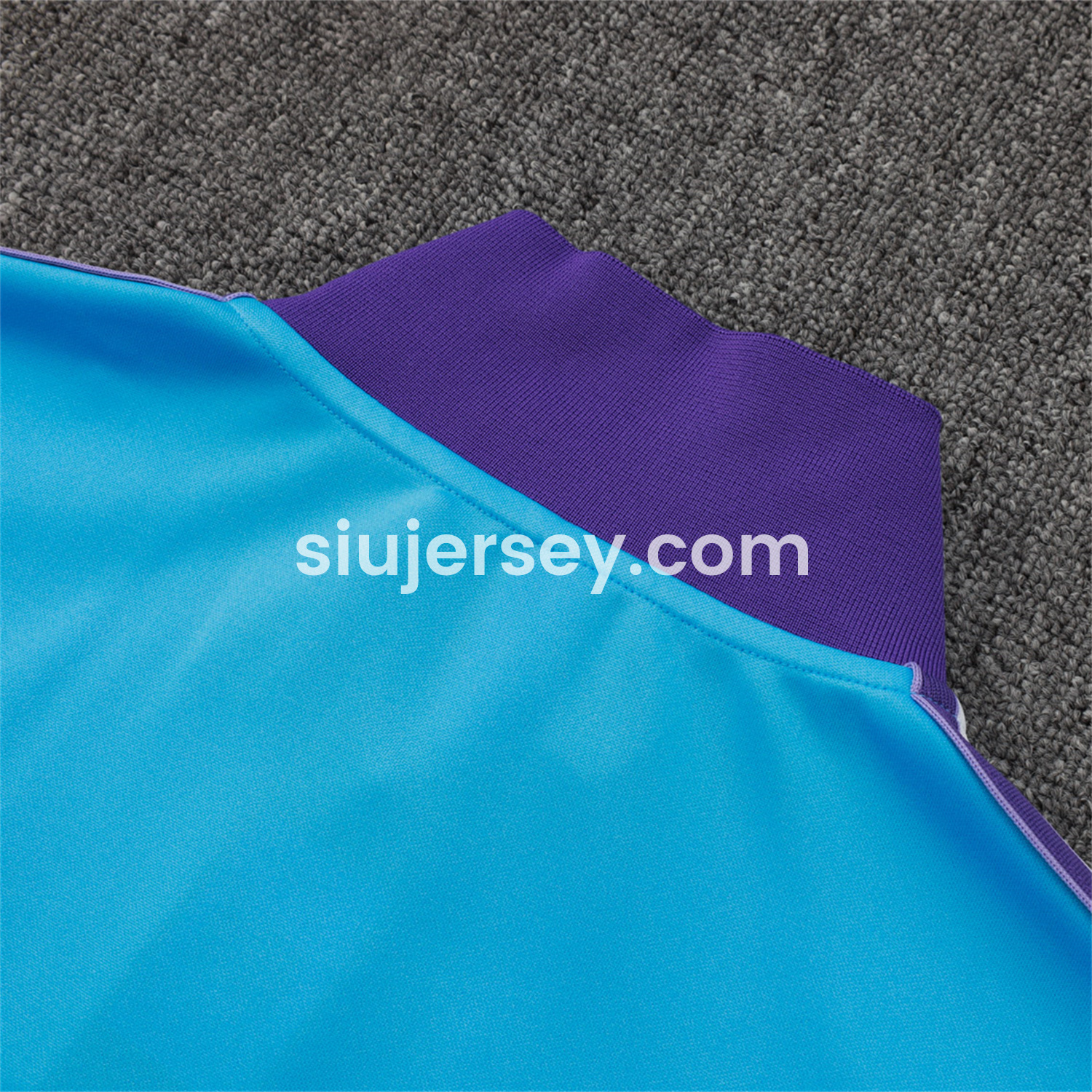 SIUjerseys-Real Madrid 25-26 Throwback Trefoil Jacket Training Tracksuit - Blue Jackets & Purple Pants