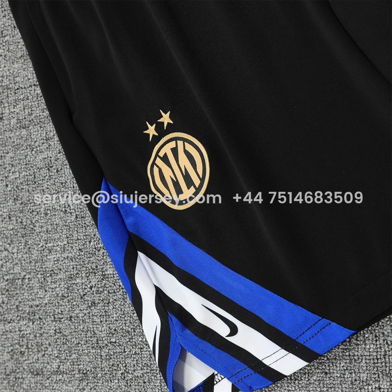 SIUjerseys-Inter Milan 25-26 Short-Sleeve Training Set - Black Top & Black Shorts