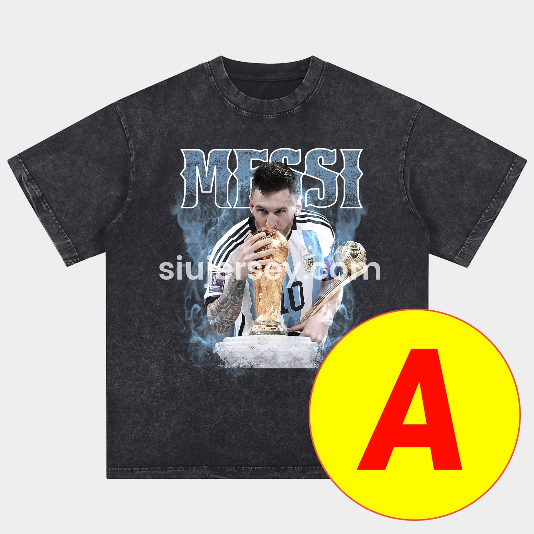 SIUjerseys-Messi GOAT Argentina Barcelona INT M.A.M Oversized Washed T-Shirt