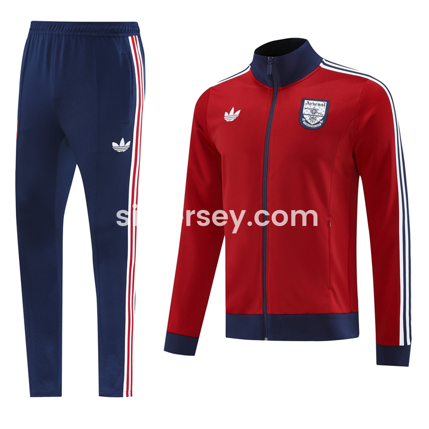 SIUjerseys-Arsenal 24-25 Throwback Jacket Training Tracksuit - Red Jackets & Blue Pants