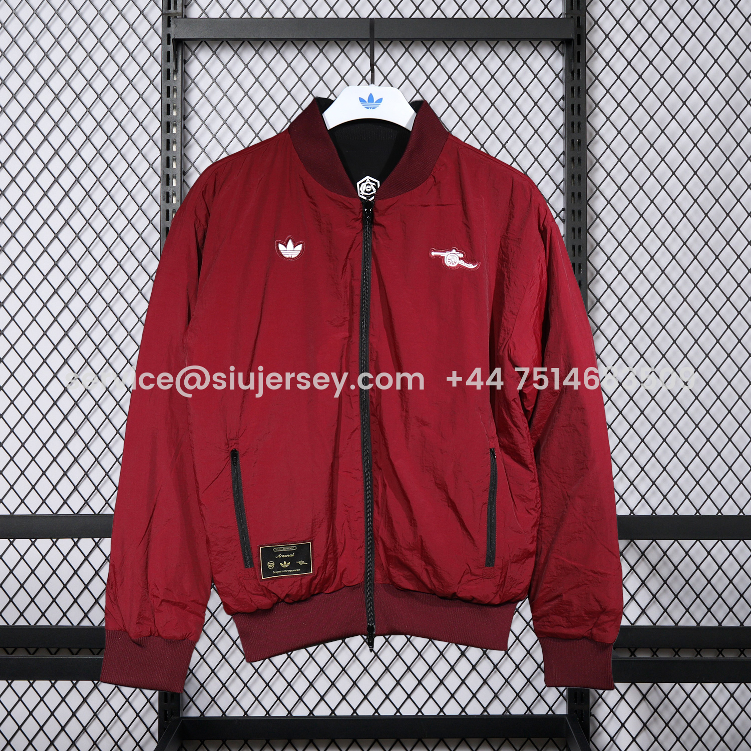 SIUjerseys-Arsenal 25-26 Double Sided Reversible Windbreaker - Black & Red