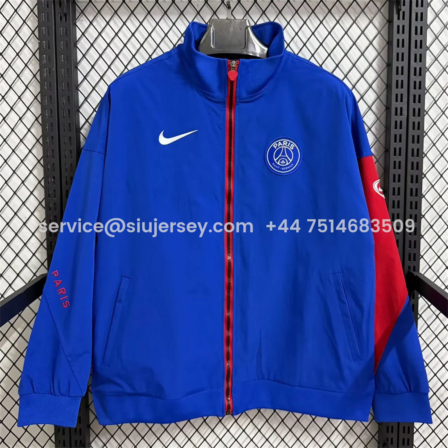 SIUjerseys-Paris Saint-Germain PSG 25-26 Windbreaker Jacket - Blue